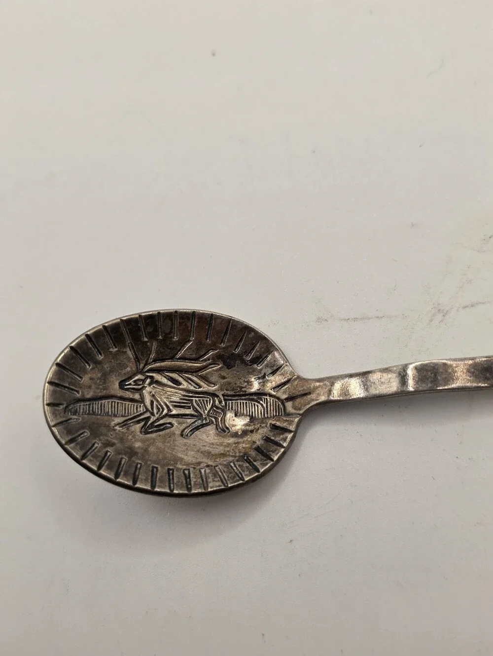 Vintage EPNS Silver Plate Lapland Reindeer Sami Spoon Sweden 4.25